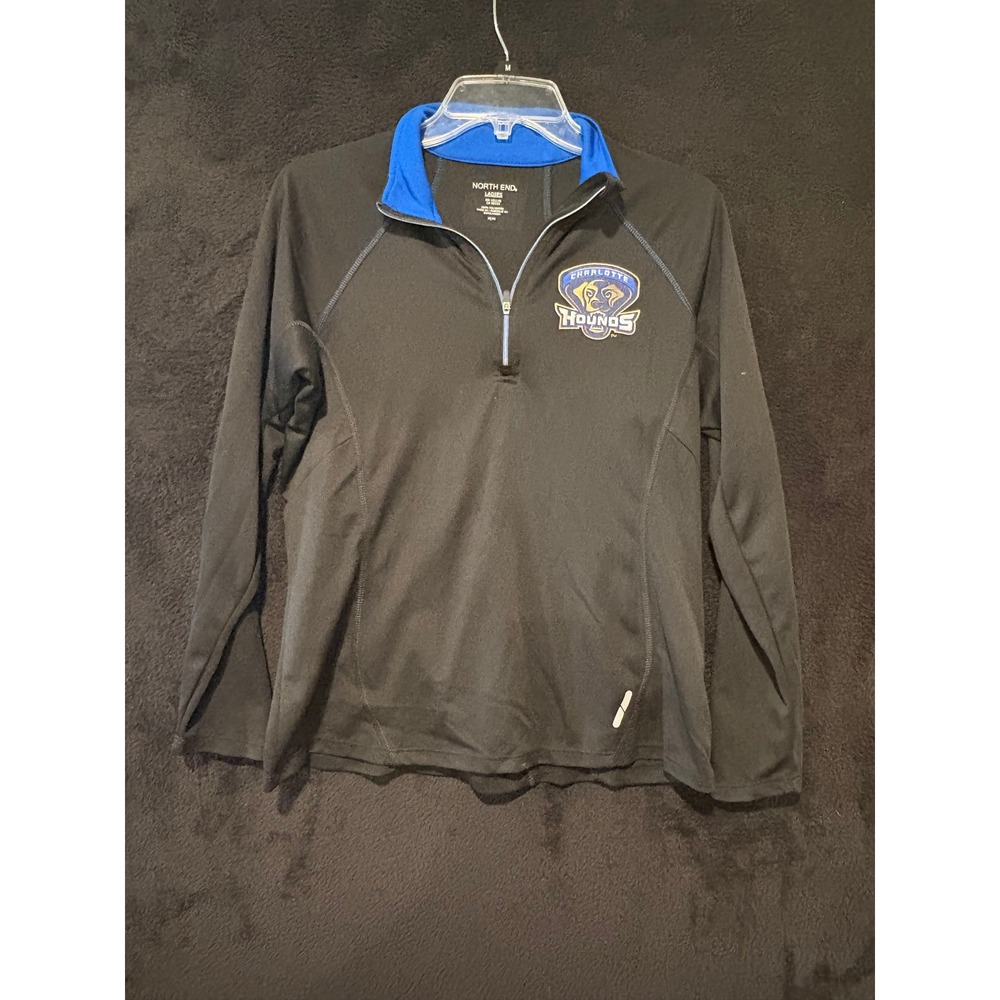 North‎ End Pullover Jacket Charlotte Hounds 1/4 Zip Athletic Black Blue M